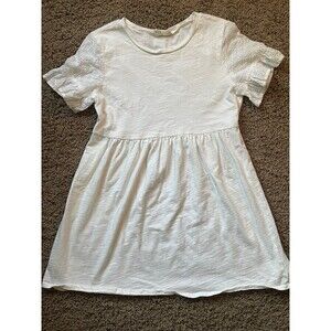 Alter’d State Small Dress off white shirt style lace sleeves flowy